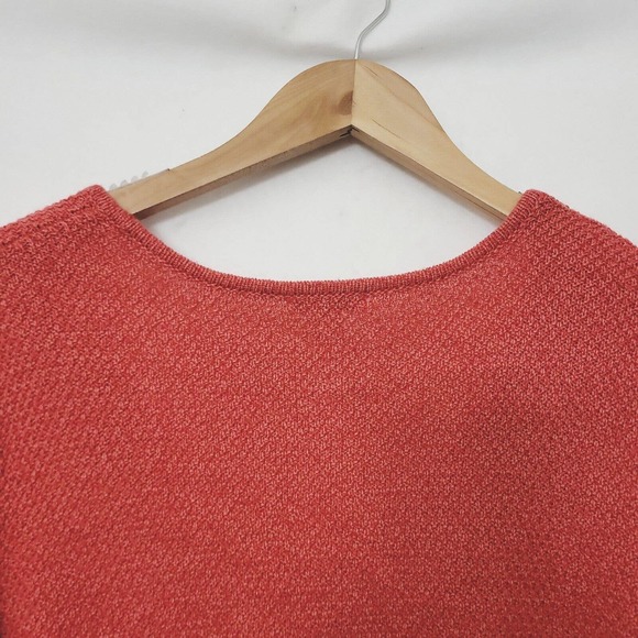 J Jill Orange Knit Cotton Acrylic Sweater Textured Boat Neck Womens Plus 1X - Picture 7 of 9